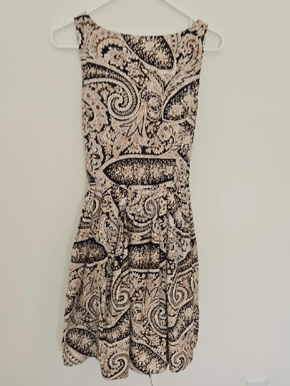 J. Crew Sleeveless Paisley 100% Cotton dress with tie detail classic size 10 - Picture 5 of 7